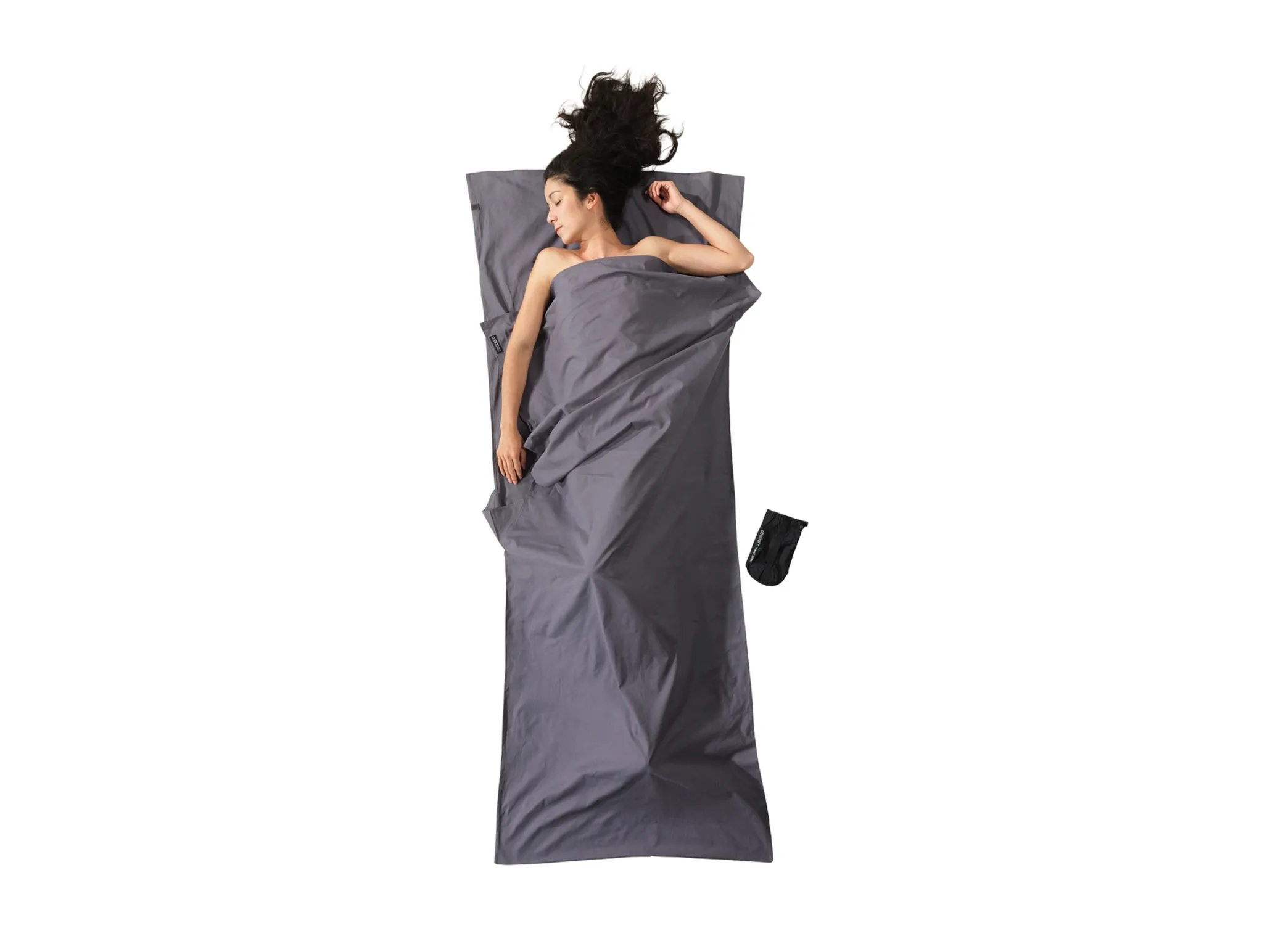 Cocoon lett reisesovepose, rektangel, 220 x 90 cm, 100 % bomull, elefantgrå