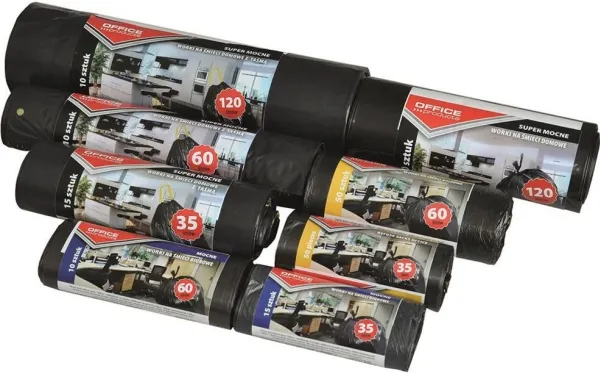 Office Products søppelsekker til kontor 35 l, 15 stk, svarte (5901503651148)
