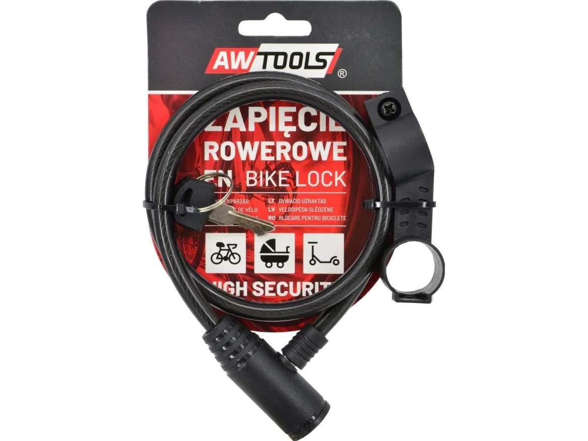 AWTOOLS sykkel-/stativstift Ø 8 x 65 cm, med holder til ramme