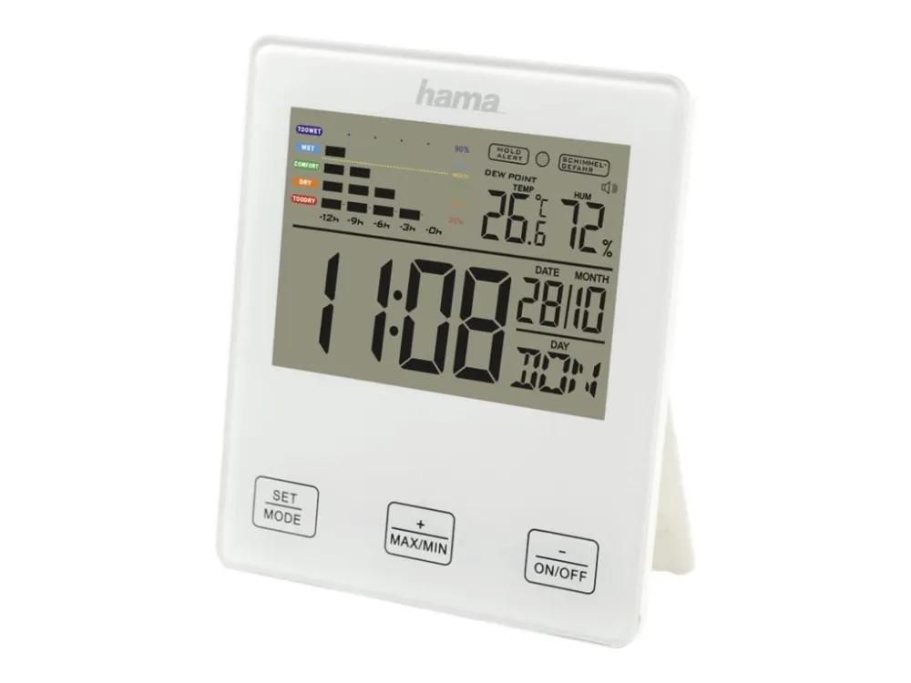 Hama TH-10 - Termohygrometer - digital - hvit