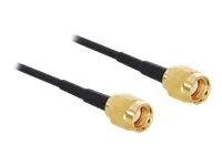 Delock Adapter RP-SMA Plug > RP-SMA Plug - Antennekabel - RP-SMA (hann) til RP-SMA (hann) - 32 cm - RG-174 - svart