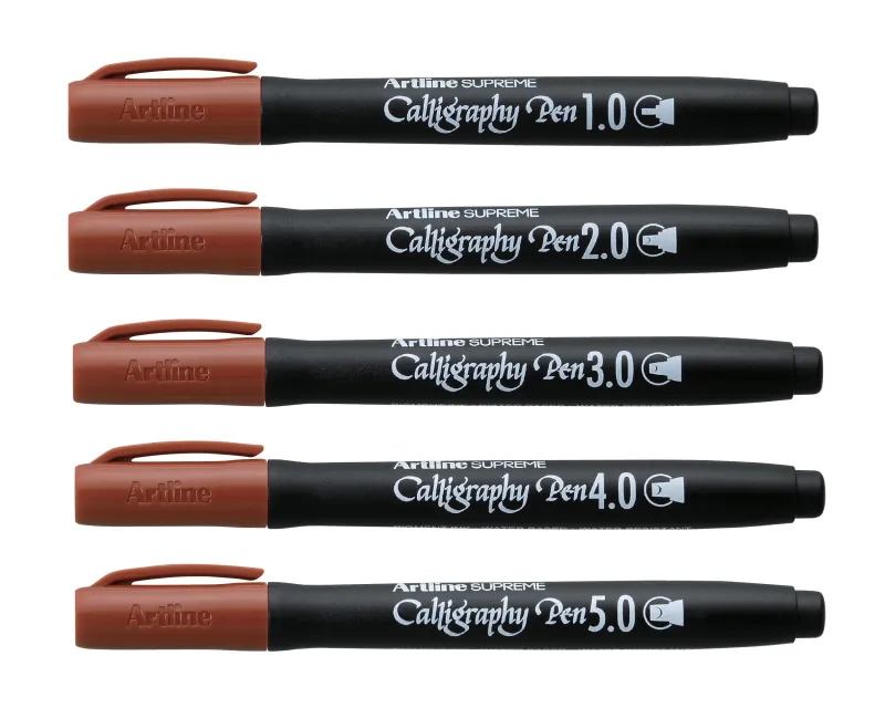 Artline Supreme kalligrafipenn 5-pk sepia