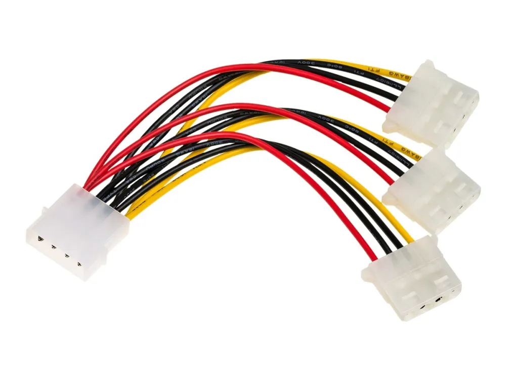 Akyga - Strømsplitter - 4-pin intern strøm (hann) til 4-pin intern strøm (hunn) - 15 cm