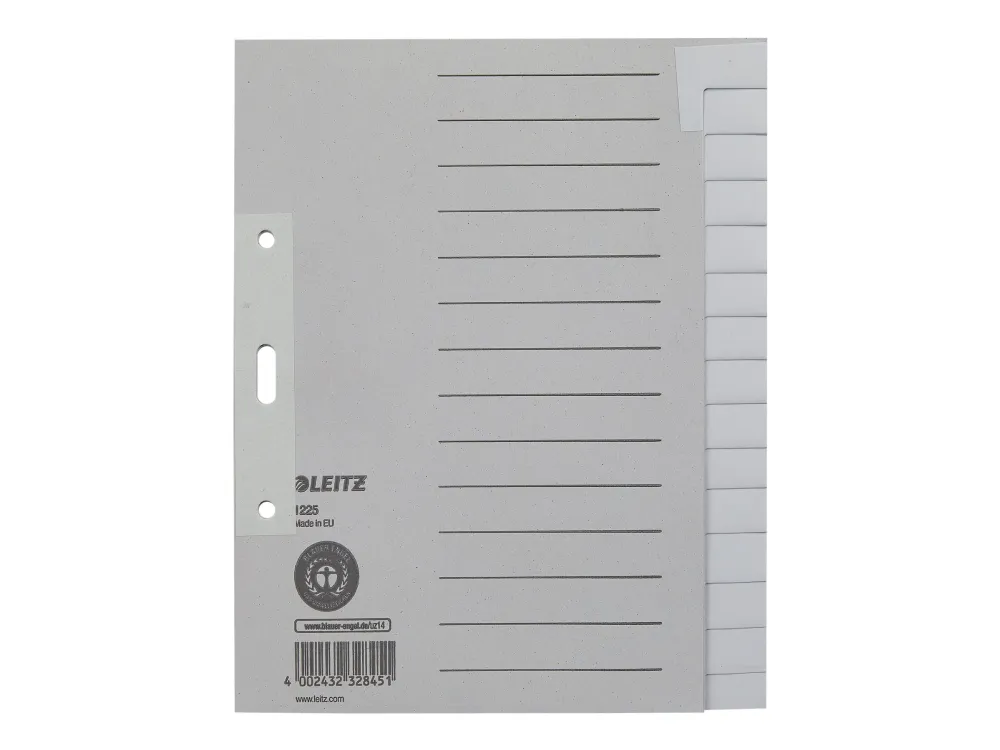 Leitz - Inndeler - 15 deler - for A5 (148 x 210 mm) - med fliker - grå
