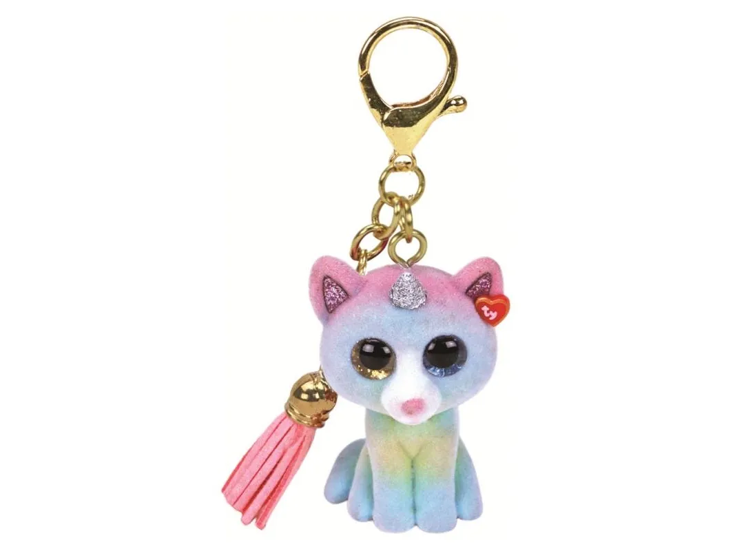 TY Beanie Boos Mini Boos HEATHER katt vedheng med horn 25059