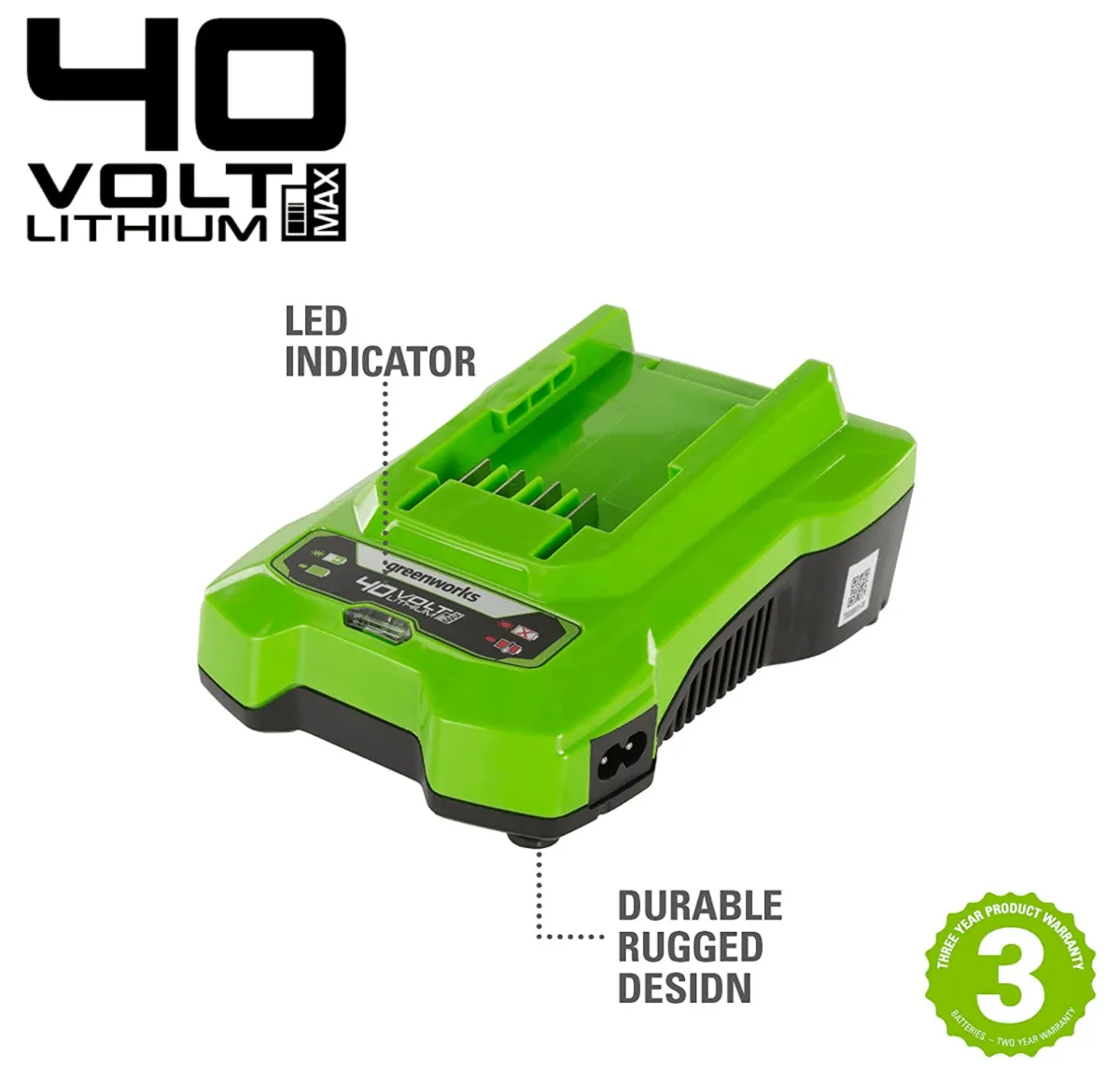 Greenworks 2932507, Batterilader, Greenworks, Grønn, AC, 220 - 240 V, Lithium-Ion (Li-Ion)