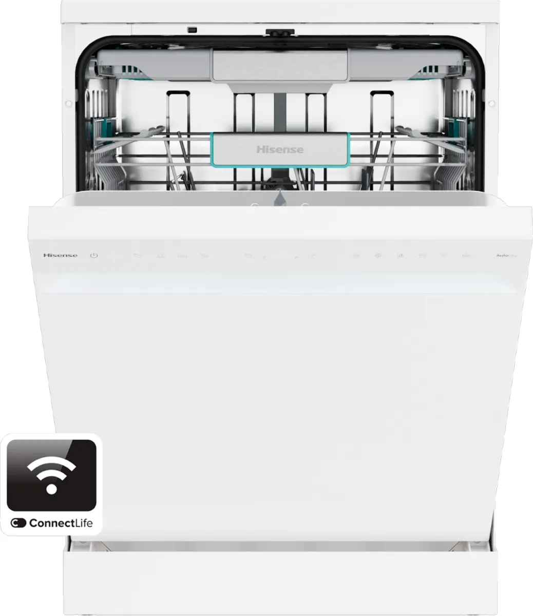 Hisense HS673A90W, Frittstående, Full størrelse (60 cm), Hvit, Hvit, Berøringskontroll, LED
