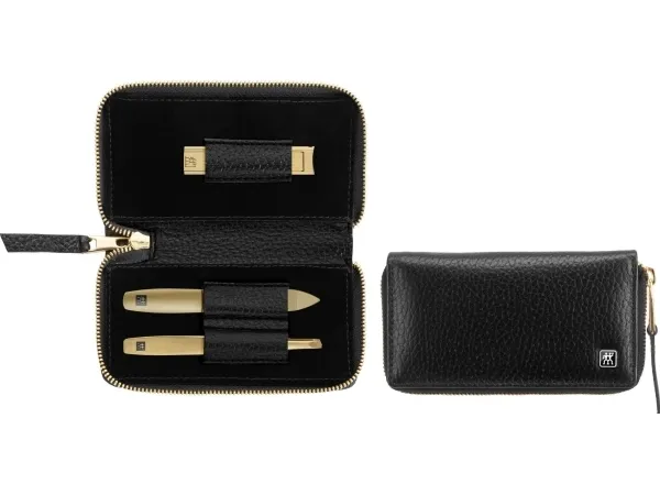 ZWILLING Twinox Gold Edition manicuresæt 97746-004-0 - sort læderetui 3 dele - sort
