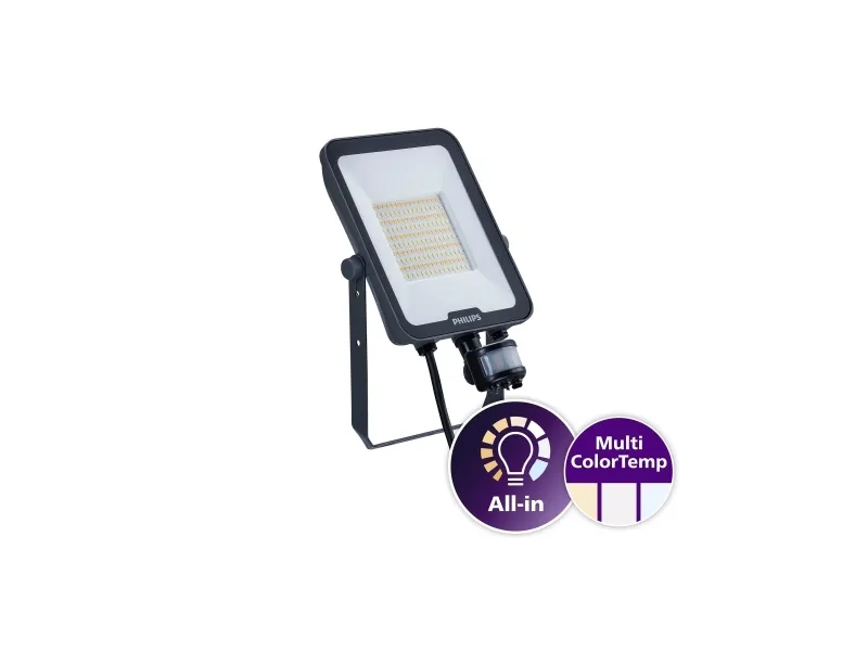 Philips Ledinaire Projektør Lille med sensor All-in BVP167 6000lm/830-840-865 50W IP65 Symmetrisk