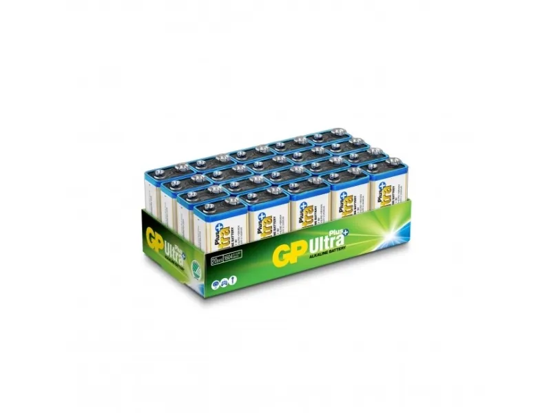 GP Batteries Ultra Plus Alkaline 1604AUP/6LF22, Engangsbatterier, 9V, Alkaline, 9 V, 20 stk.