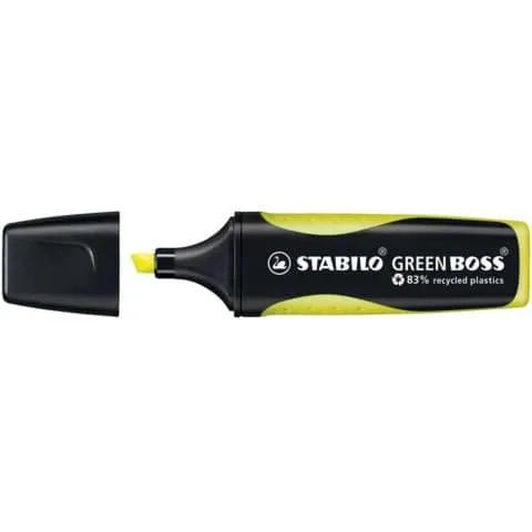 Stabilo Green Boss Gul - 83% genanvendt plast - (10 stk.)