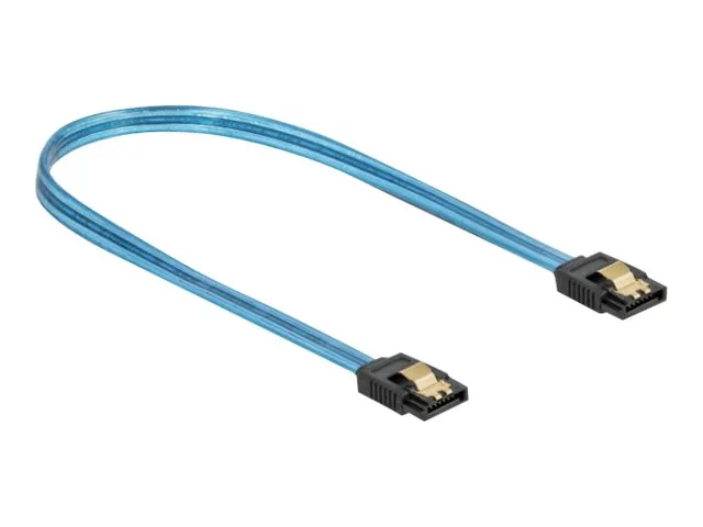 Delock SATA 6 Gb/s Cable UV glow effect - SATA-kabel - Serial ATA 150/300/600 - SATA til SATA - 50 cm - blå