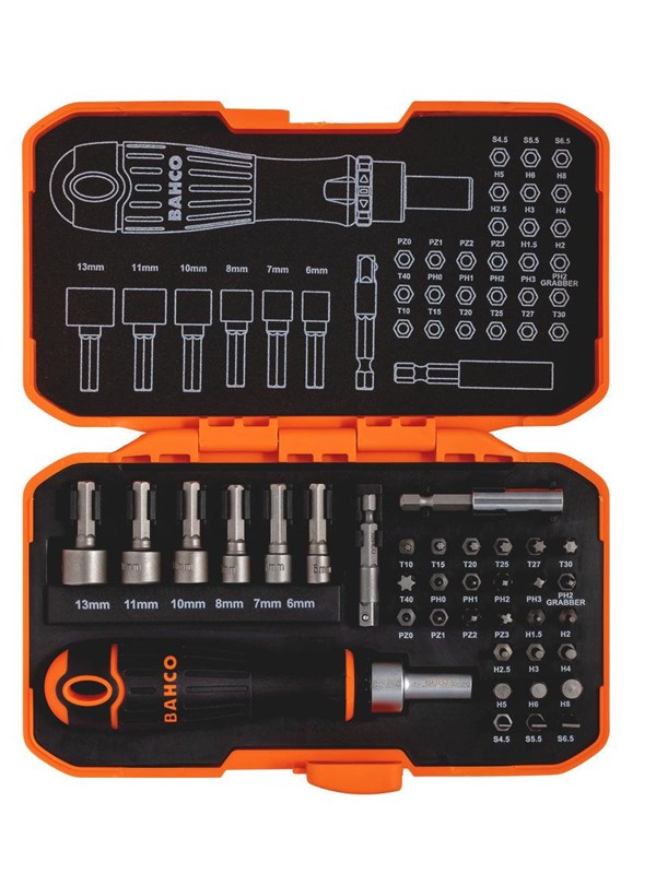 BAHCO x36 bit set with ratchet handle