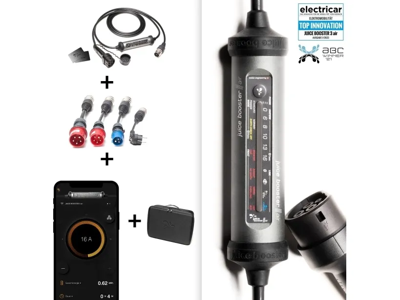 Juice Technology Juice Booster3 air Country EU Traveler Set, Wallbox (anthracite/black, 1.4 - 11 kW, 3.1 meter cable)