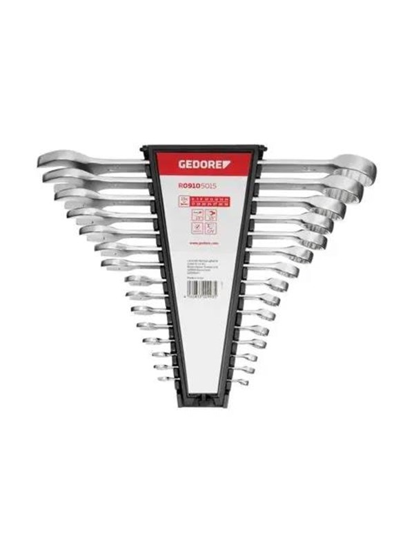 Gedore R09105015 Ratchet Spanner Set metric - 15 pieces