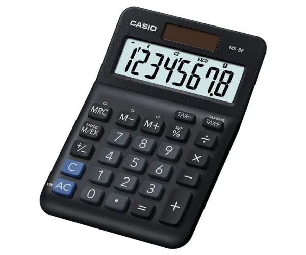 Casio - Skrivebordskalkulator - batteri, solpanel