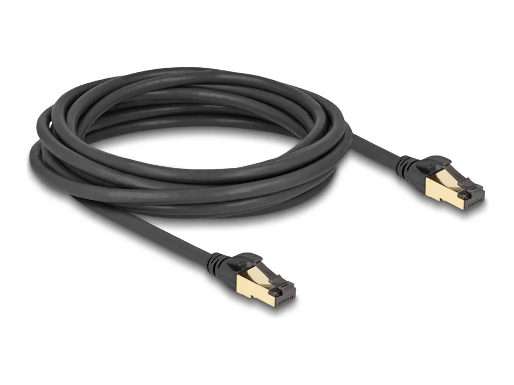 Delock - Nettverkskabel - RJ-45 (hann) til RJ-45 (hann) - 5 m - 6 mm - S/FTP - CAT 7 - utendørs, uten hindringer - svart