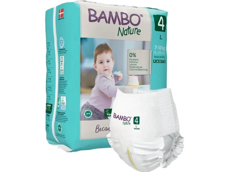 Bleiebukse for barn miljømerket Bambo Nature Pants 4 - (5 stk.)