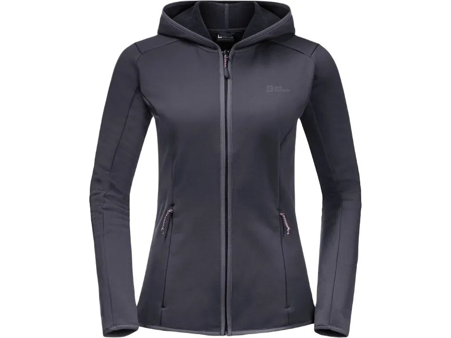 Jack Wolfskin dametrøye Baiselberg Hooded Fz W grafitt, str. S (1710771_1388)