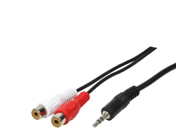 LogiLink 1x3.5mm - 2xRCA, 1.5m, 3.5mm, Hankjønn, 2 x RCA, Hunkjønn, 1,5 m, Sort
