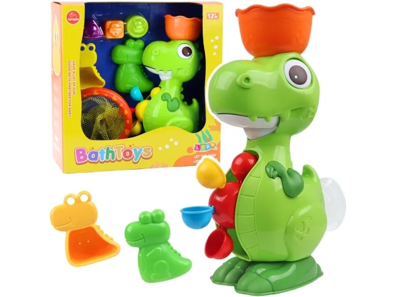 LeanToys badeleketøysett dino med kvern tilbehør 8 deler
