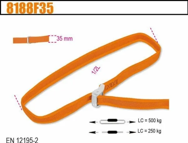 Beta Tools BETA PAS festestropp 500 kg/5 m/35 mm 8188F35-5