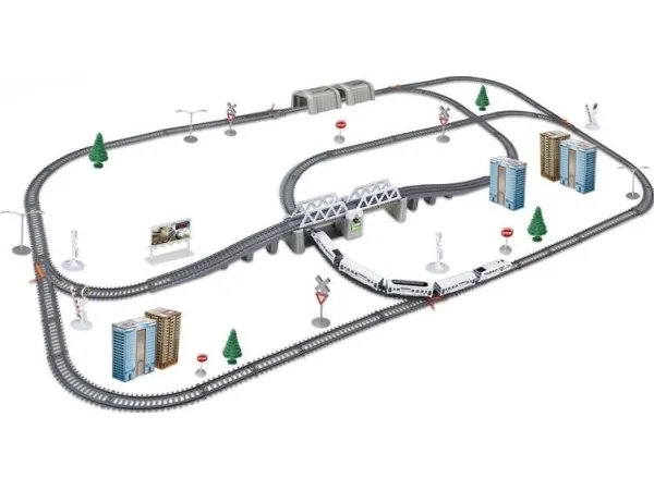Woopie elektrisk tog 914 cm med bro og tunneler