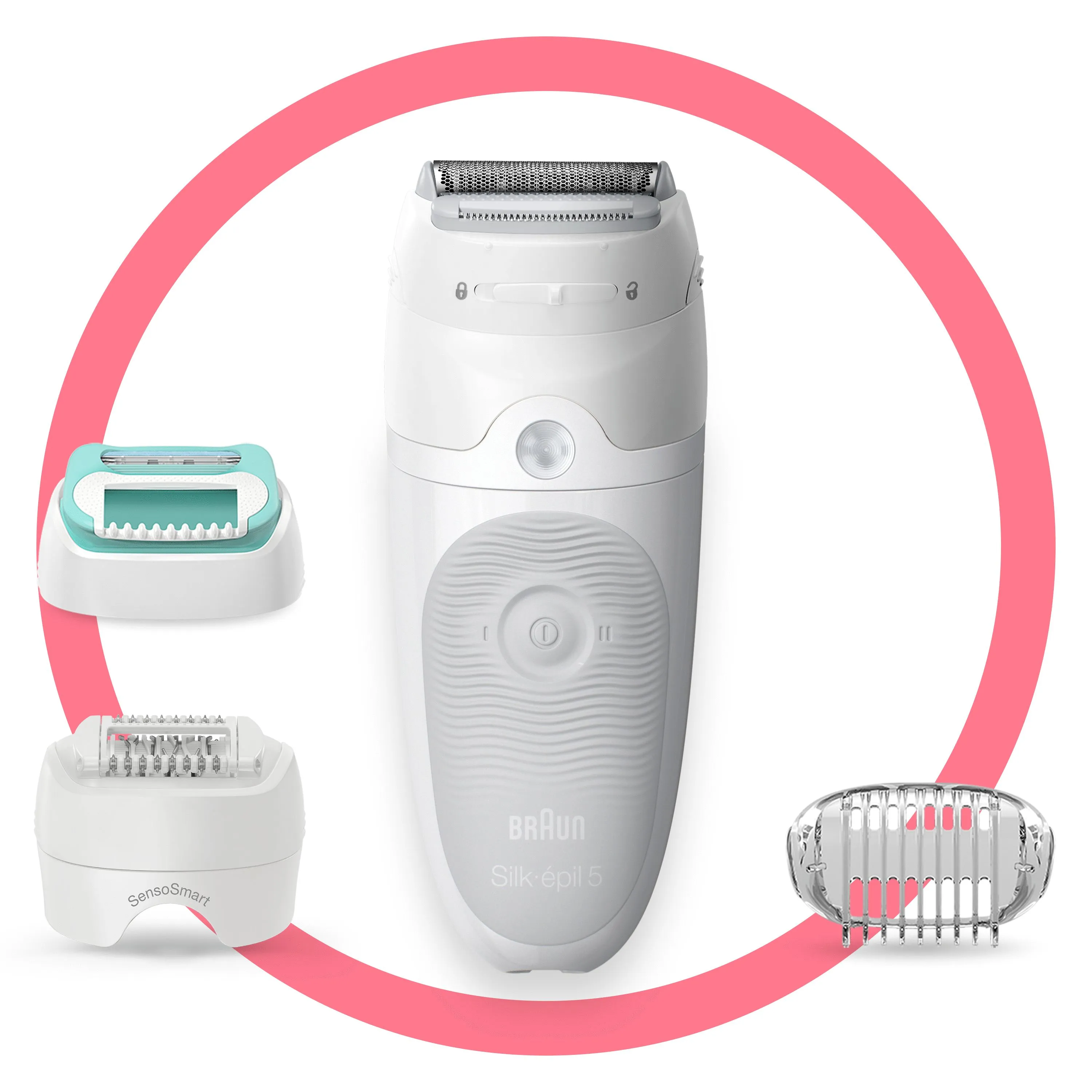 Braun Silk-épil 5 81770430, Hvit, 28 pinsetter, MicroGrip, Barbering, Tyskland, Batteri