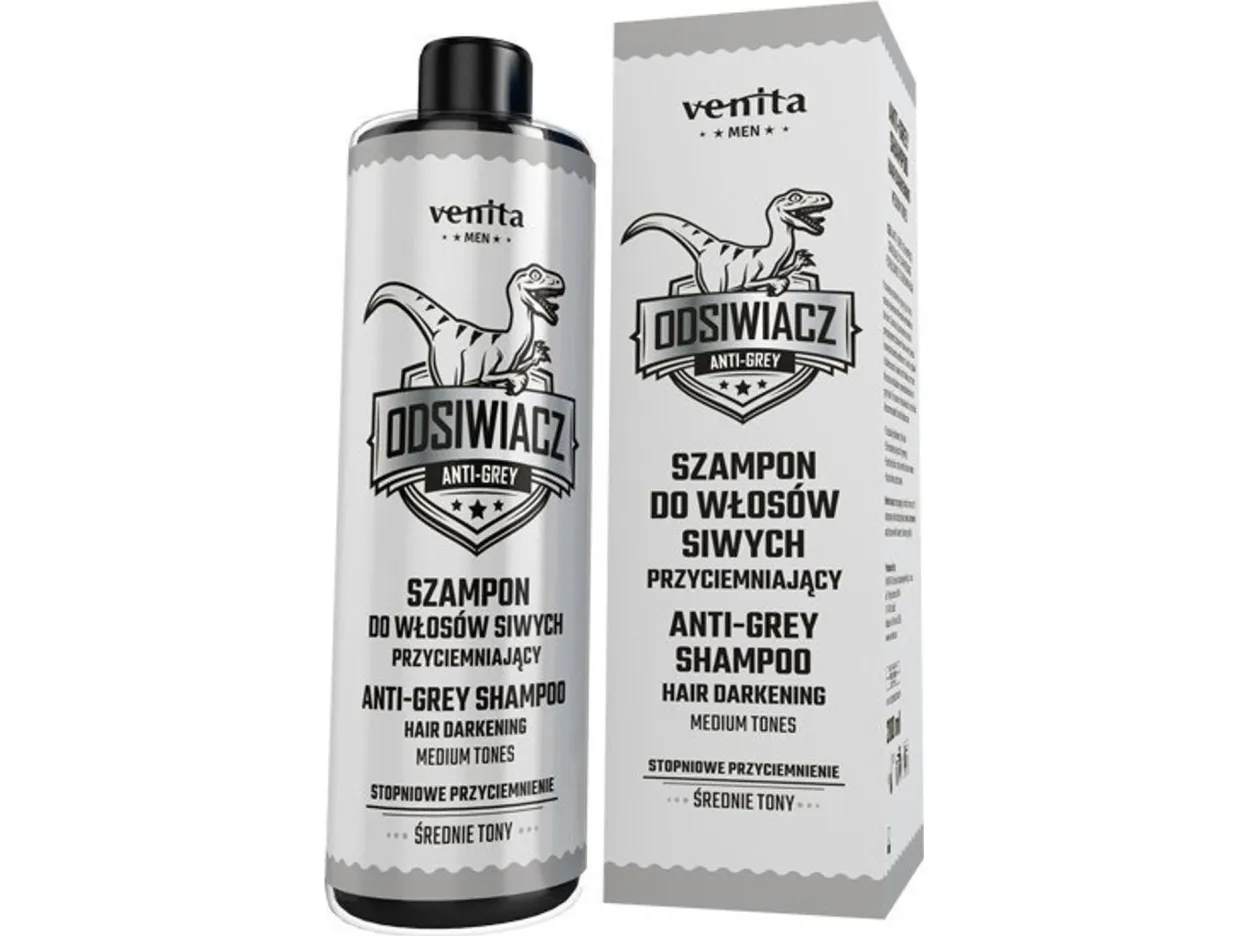 Venita Men sjampo som mørkner grått hår - middels toner 200 ml
