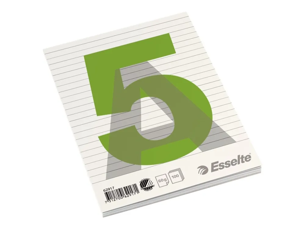Esselte - Pad - A5 (148 x 210 mm) - 100 ark / 200 sider - linjert