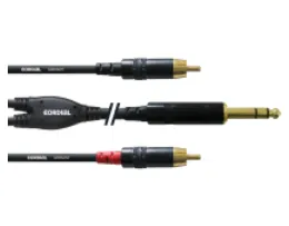 Cordial CFY 3 VCC audio Y-adapter [1x jack 6,3 mm - 2x cinch] 3,00 m svart