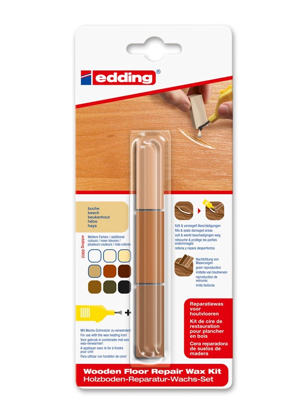Edding e-8902 wooden floor repair wax kit beech