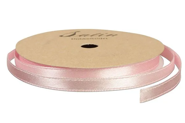 Satinbånd 10 mm 10 m lys rosa