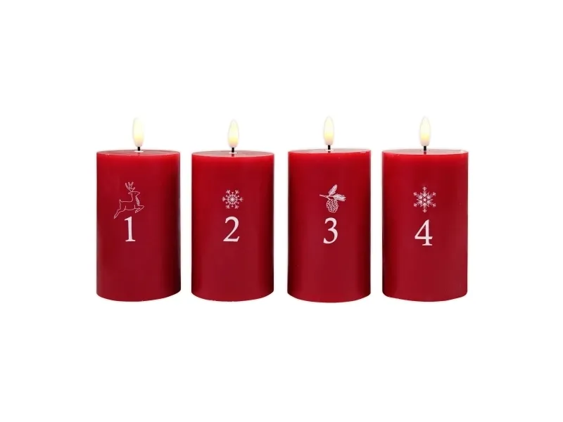 Det Gamle Apotek adventslys m/LED H 12,5 cm, Dia. 7,5 cm Jingle Doodle
