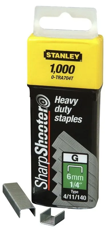Stanley PUNTI TIPO - Stifter - 6 mm - galvanisert stål - forsinket - pakke av 1000 - for P/N: 6-TR110, 6-TR250