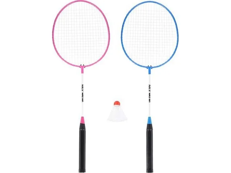 Nils Extreme NRZ001 stål / badmintonsett 2 racketter + fjær