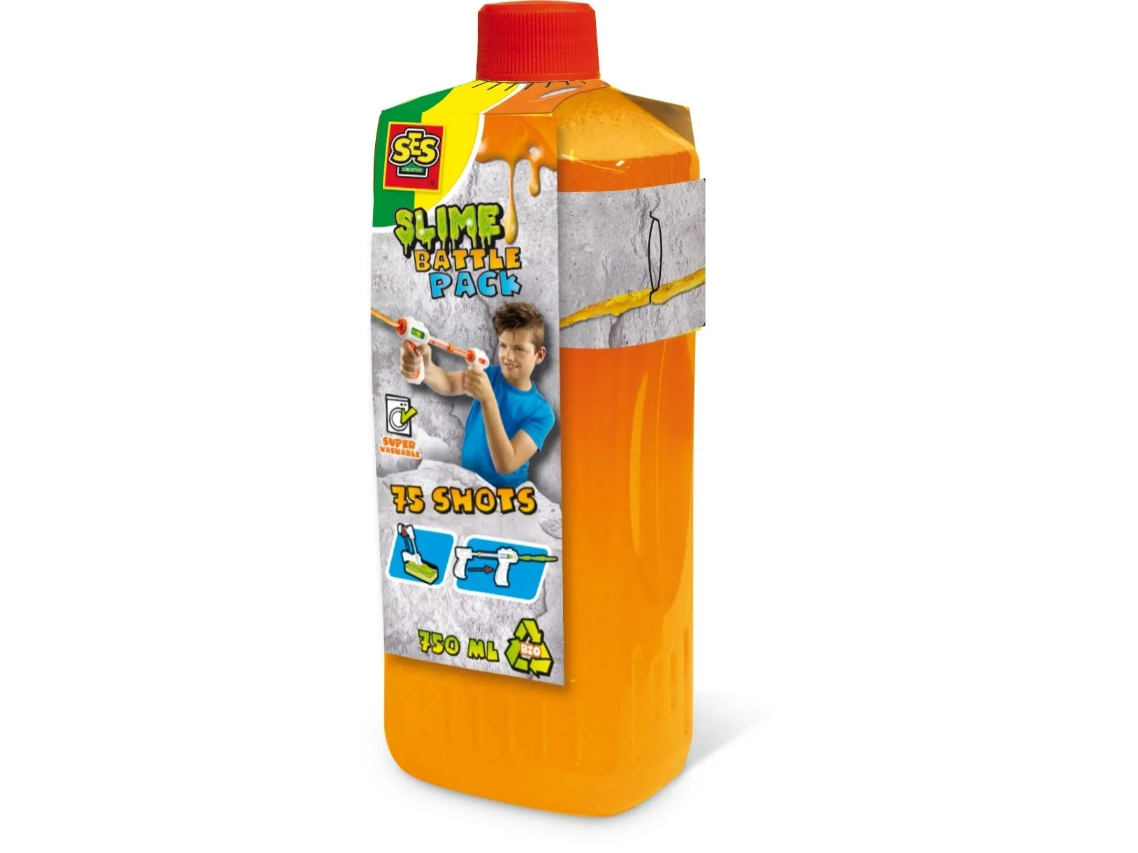 SES Creative Slime battle refill - Neon orange 750ml, Påfyll, 750 ml, 5 år, 1 stykker, Oransje