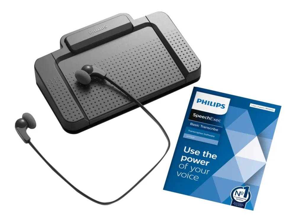 Philips SpeechExec Transcription Set LFH7177 - Abonnementslisens (2 år) - Win - med USB foot control / stereo headphones