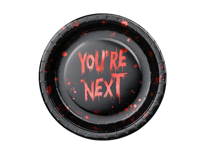 PartyDeco Youre next, Plate, Rund, Papir, Svart, Rød, Mønster, 6 stykker