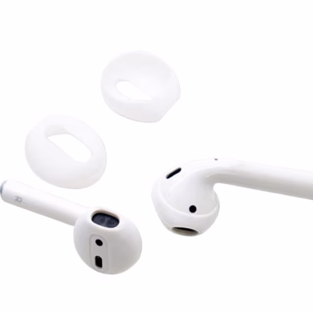 Ørebeskyttere i silikon for AirPods 1/2 generasjon Hvit