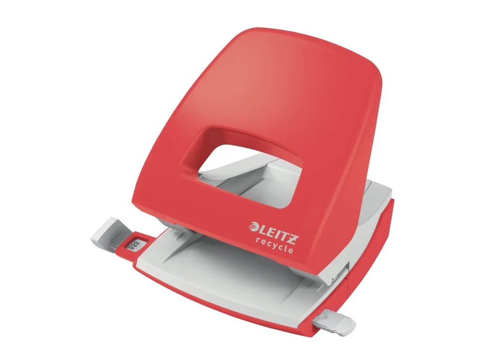 Leitz NeXXt Recycle - Hullstanser - 30 ark / 3 mm - plast, metall - rød