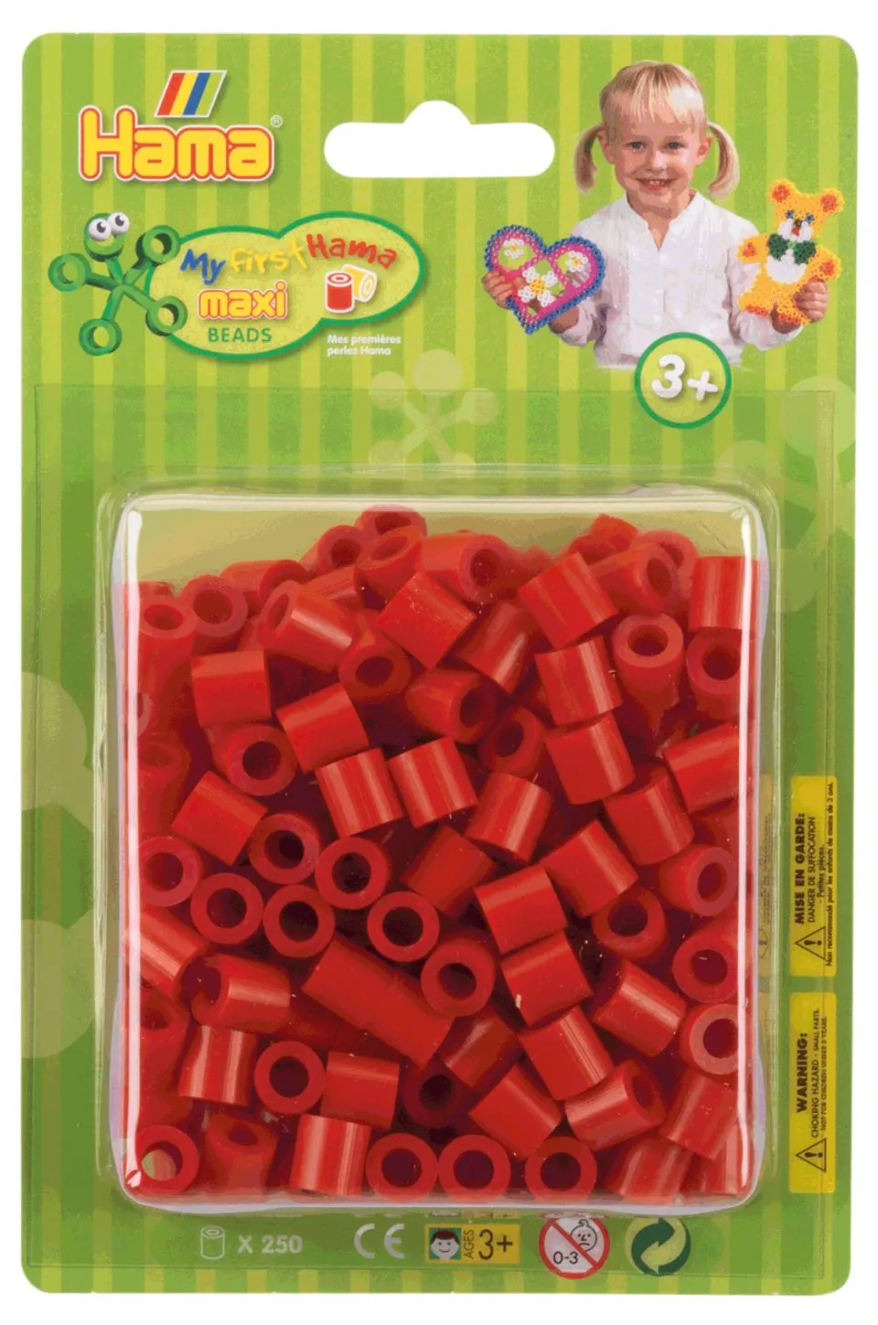 Hama Beads 8505, Rød, Rørperle, 250 stykker