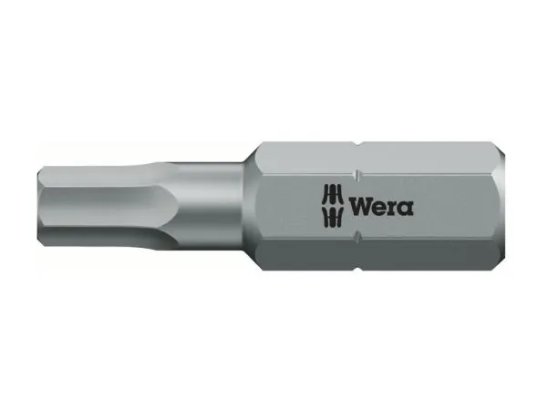 Wera 05135060001, 1 stykker, Hex (imperisk), 0.05 inc, 25 mm, 25,4 / 4 mm (1 / 4), Sekskantet
