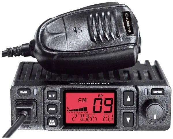 Albrecht AE 6290 CB-radio med repeater VOX 40, 40 kanaler, 12/24V, sort (12629)