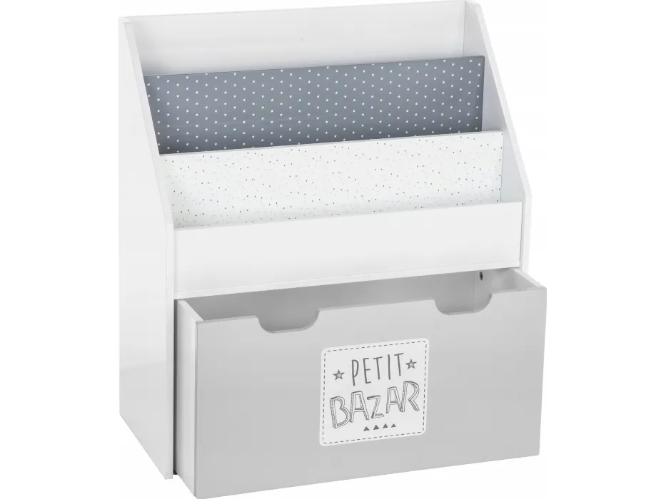 Atmosphera hylle med skuff og rom 62,5 x 30 x 70 cm hvit-grå