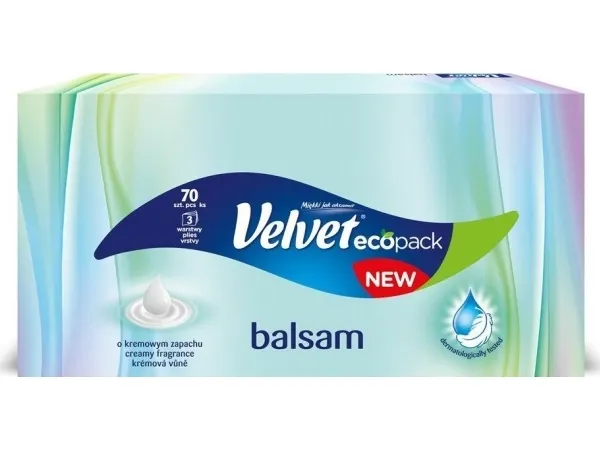 Velvet servietter VELVET balsam med kremduft, 70 stk, 3-lags