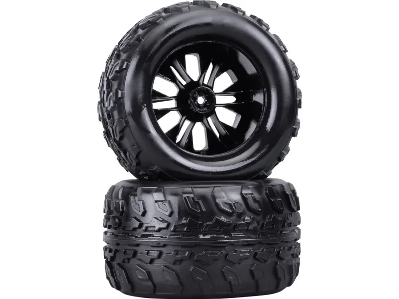 Reely 1:10 monstertruck komplette hjul svarte 2 stk. (RE-6747333)