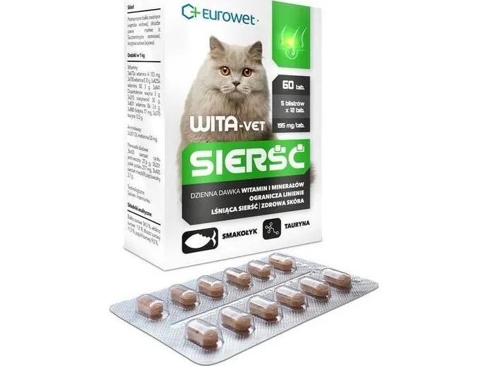 EUROWET WitaVet Vitamins For Cats Coat 60 tabletter