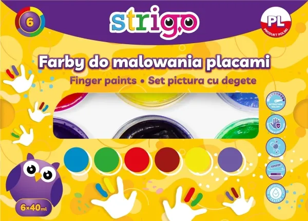 Strigo fingermalingsfarger STRIGO, 6 farger