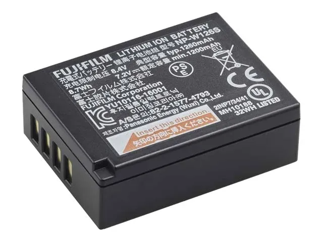 Fujifilm NP W126S - Batteri - Li-Ion - 1260 mAh - 8.7 Wh - for X Series X100, X-A20, X-A7, X-E4, X-H1, X-Pro3, X-S10, X-T100, X-T200, X-T3, X-T30, X-T50